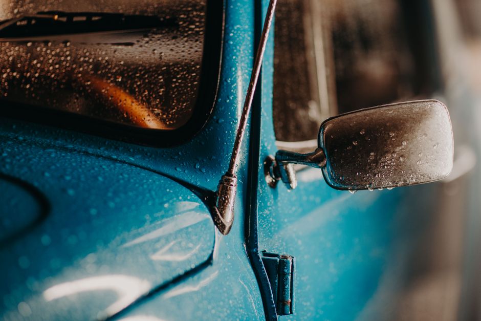 Water beading perfectly on protected car paint